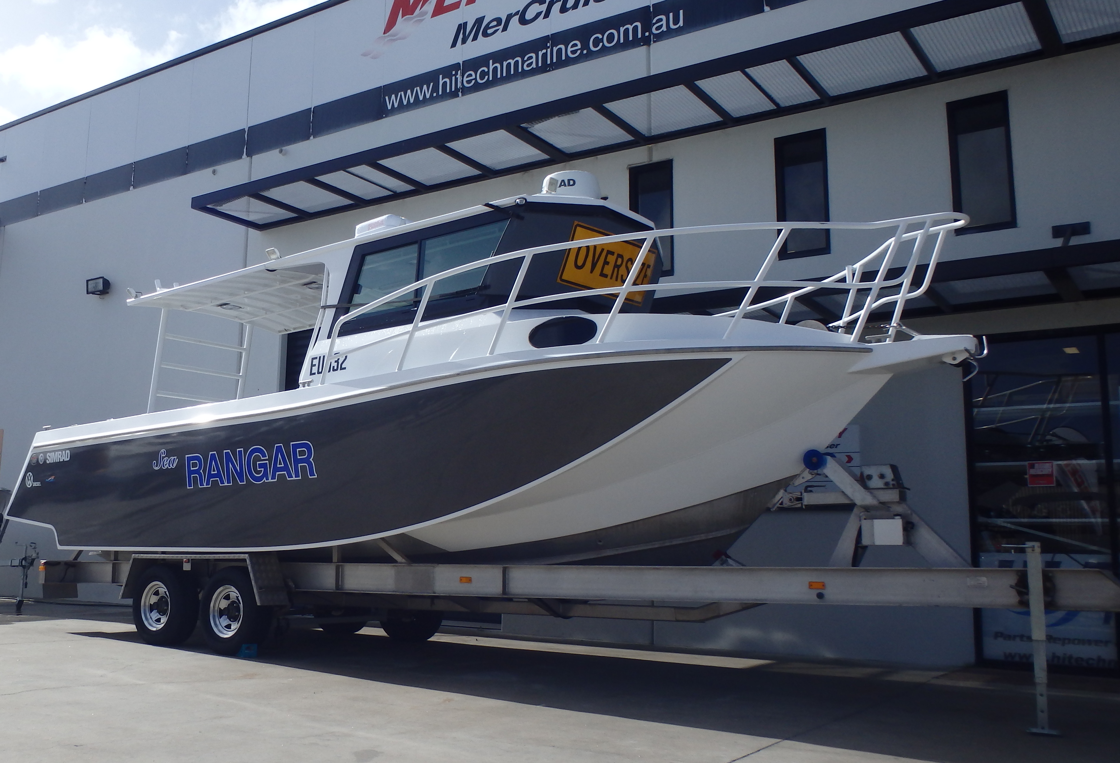 aluminium plate fishing boat powered by mercruiser diesel