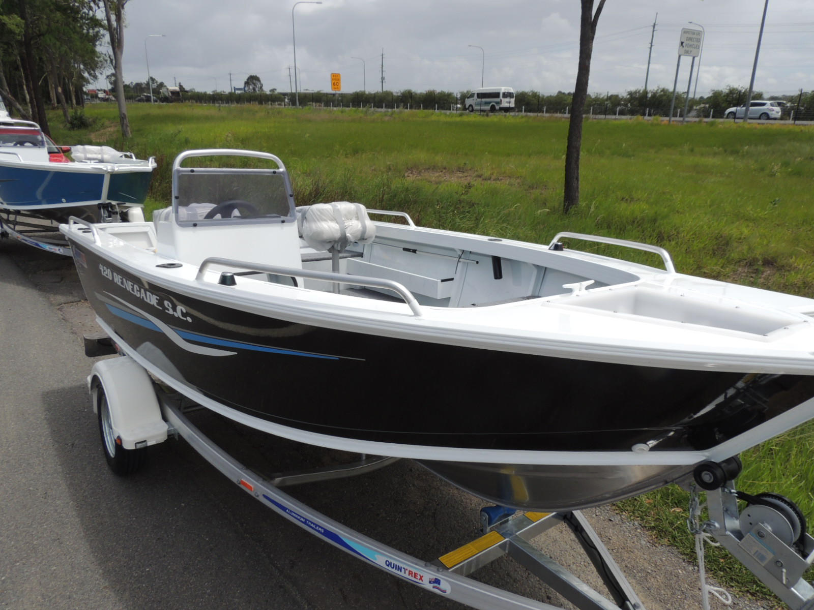 For Sale This 2 Tone Painted Quintrex 420 Renegade Side Console our