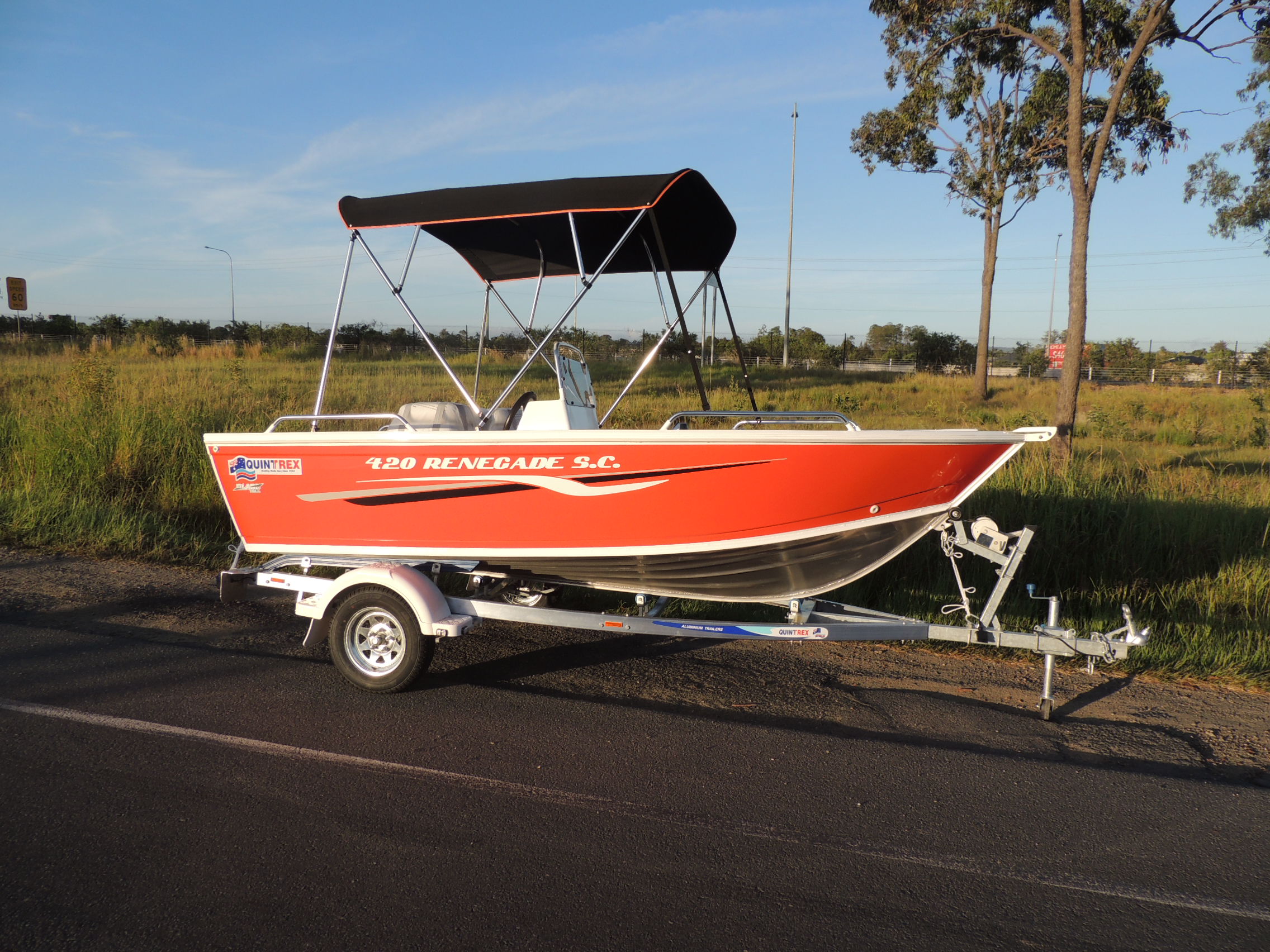 For Sale This 2 Tone Painted Quintrex 420 Renegade Side Console our
