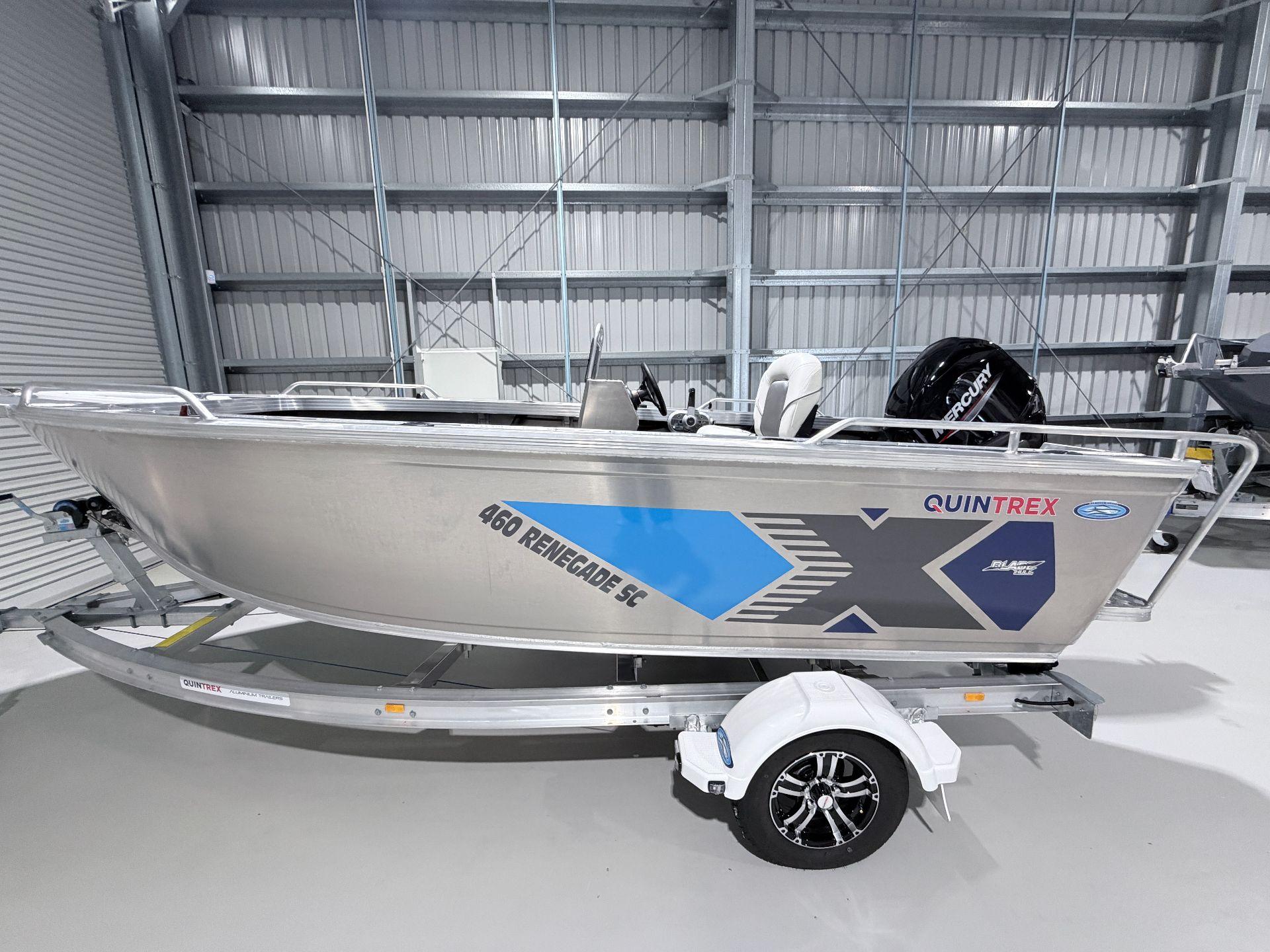 2026 460 Renegade SC 60hp EFI Yamaha, Quintrex I Beam Aluminium Trailer YES IT HAS THE FACTORY 77L UNDERFLOOR FUEL TANK **YES IT HAS FACTORY NAVIGATION LIGHTS AND SWITCH GEAR **YES IT COMES WITH A TRUE OFFSHORE