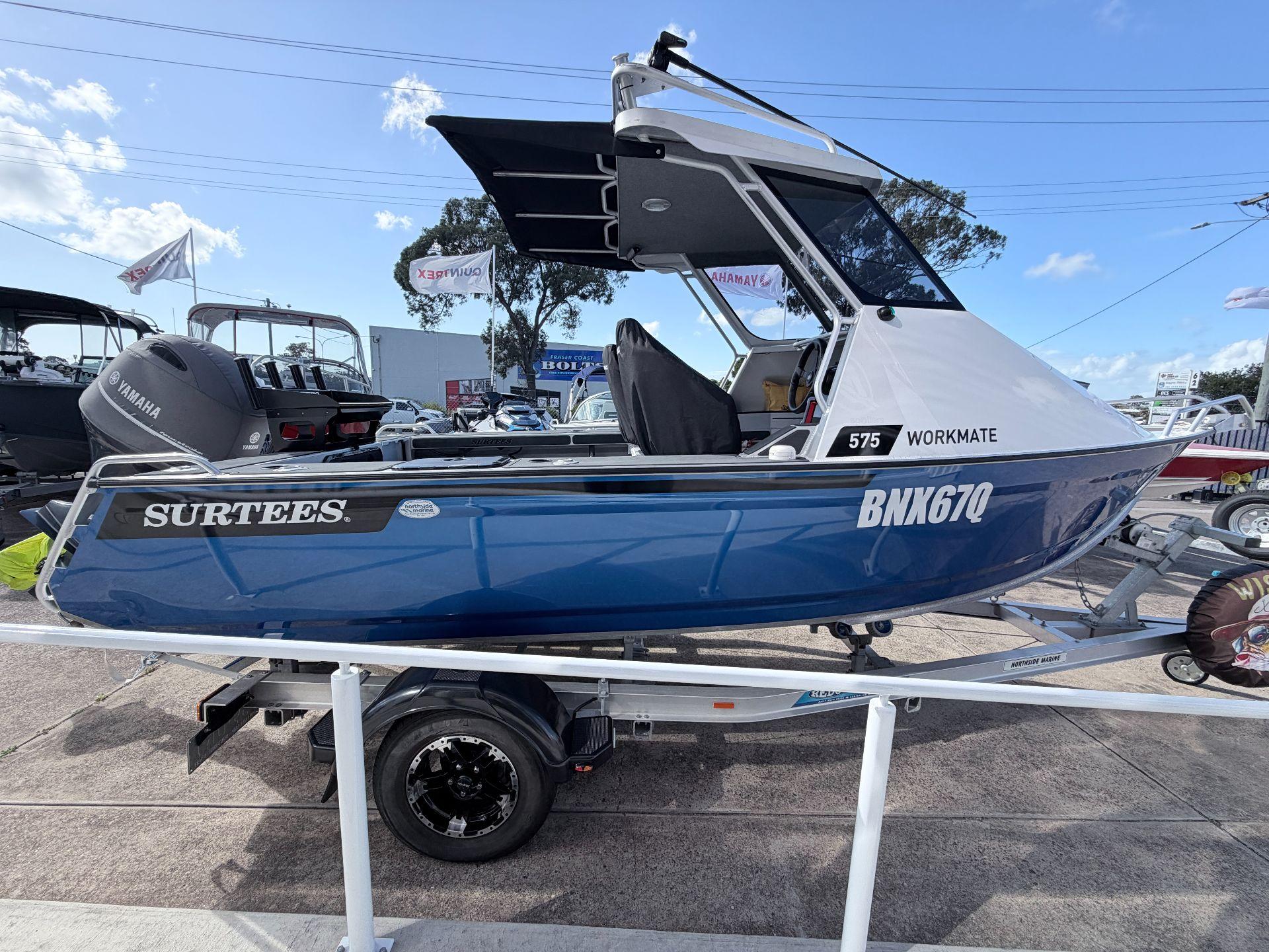 2023 SURTEES 575 WORKMATE ** YAMAHA 115HP **SUPER LOW 31.3 Hours **BOAT PRESENTS AS NEW** LOADED WITH OPTIONS**