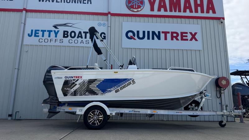 QUINTREX 460 RENEGADE PRO SIDE CONSOLE POWERED BY A YAMAHA F75LB OUTBOARD ON A QUINTREX ALUMINIUM 1100 I-BEAM TRAILER - 388934