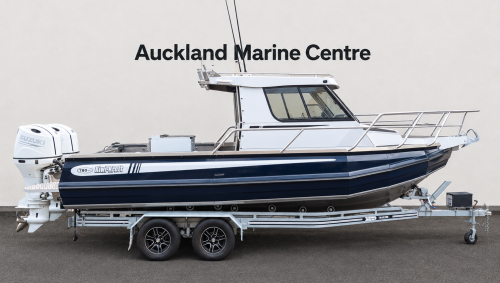 Carousel 1 of Kiwi Kraft 780WA, Twin Suzuki 200HP 4 Stroke Outboards with a Tandem Hydraulic Braked Trailer. Special offer