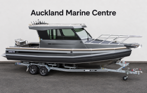 Kiwi Kraft 795 Hard Top, Mercury 250 HP V8 4 Stroke DTS Outboard, with a Deluxe Multi Rollered Tandem Braked Trailer. 
