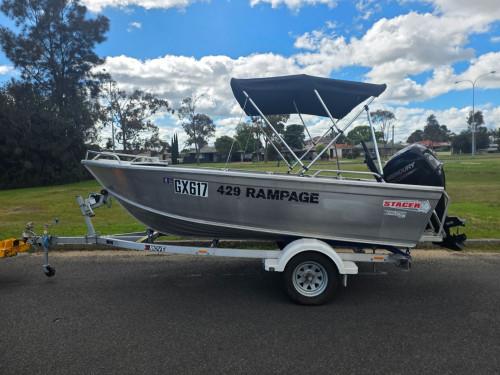 429 Rampage Stacer, alloy trailer & 40hp Mercury four stroke 22 hours