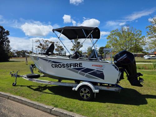 469 Crossfire Stacer, 80hp Mercury four stroke & alloy drive on trailer