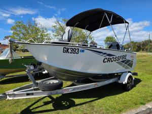 469 Crossfire Stacer, 80hp Mercury four stroke & alloy drive on trailer