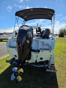 469 Crossfire Stacer, 80hp Mercury four stroke & alloy drive on trailer