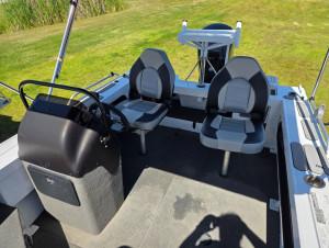469 Crossfire Stacer, 80hp Mercury four stroke & alloy drive on trailer