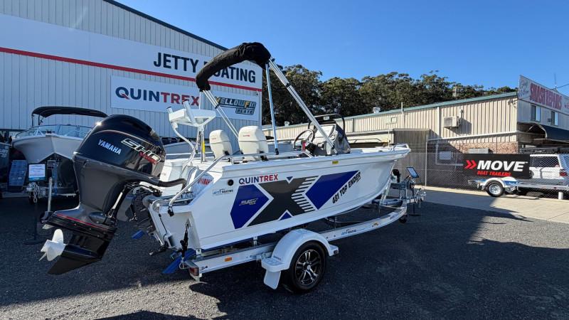 QUINTREX 481 TOP ENDER PRO POWERED BY A YAMAHA VF90LB VMAX SHO OUTBOARD ON A QUINTREX ALUMINIUM I-BEAM 1298 TRAILER - 387442