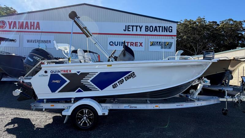Carousel 1 of QUINTREX 481 TOP ENDER PRO POWERED BY A YAMAHA VF90LB VMAX SHO OUTBOARD ON A QUINTREX ALUMINIUM I-BEAM 1298 TRAILER - 387442