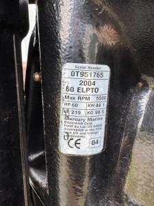 Mercury 60HP Outboard 2004 Model