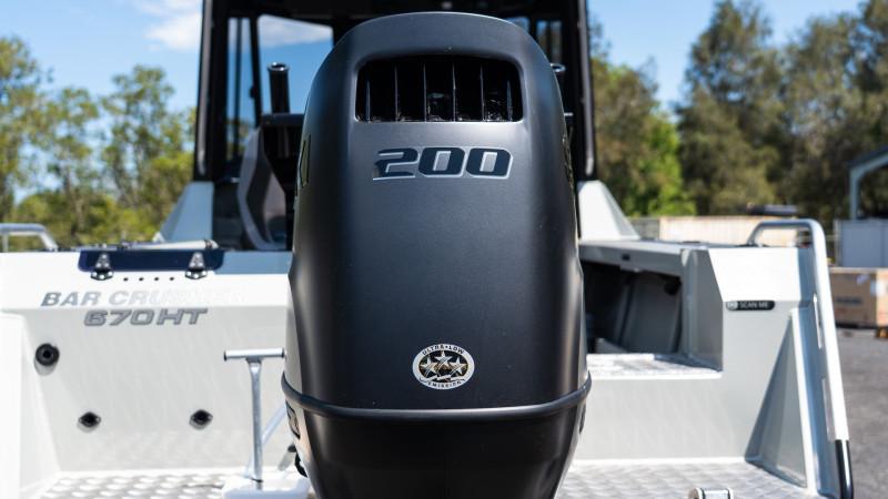 Bar Crusher 670HT & Suzuki Marine DF200APX STEALTH Boat Motor Trailer Package