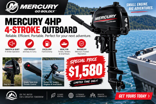 4hp Mercury 4 stroke - special pricing